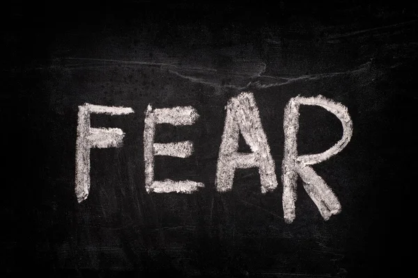 Word Fear on a blackboard — Stock Photo, Image