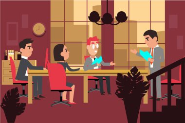 Toplantı vektör düz tasarımı