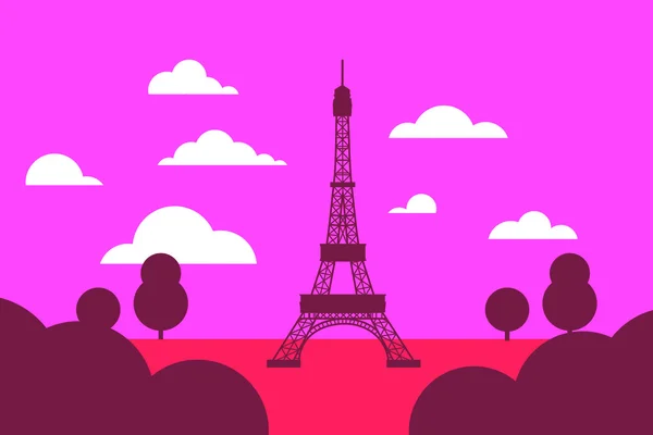 Vector illustretion flat Torre Eiffel — Archivo Imágenes Vectoriales