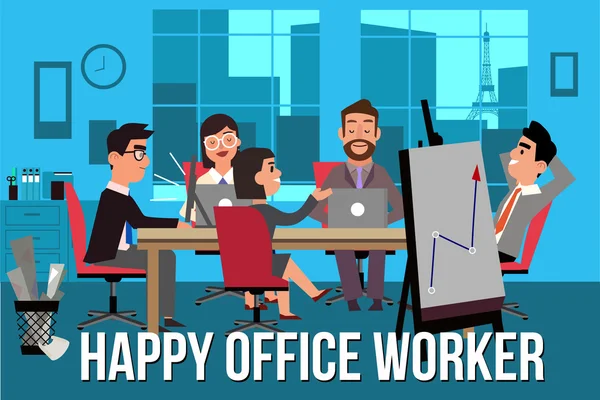Happy office pracovník Klipart — Stockový vektor