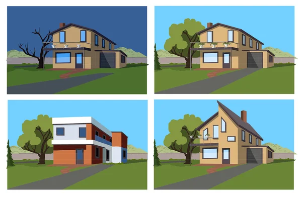 4 konstrukce domu — Stockový vektor