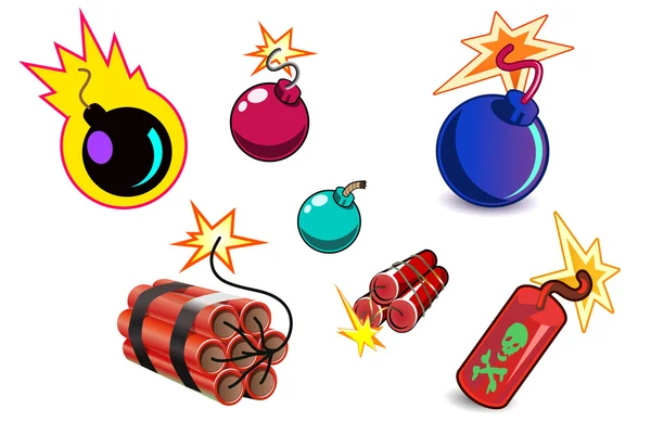 Icons explosives — Stock Vector