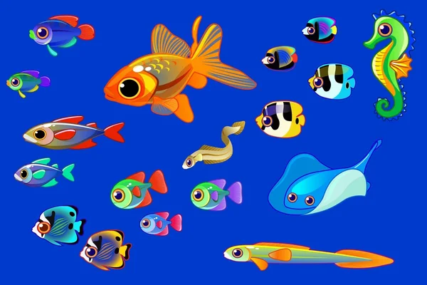 Conjunto de peces vector — Archivo Imágenes Vectoriales