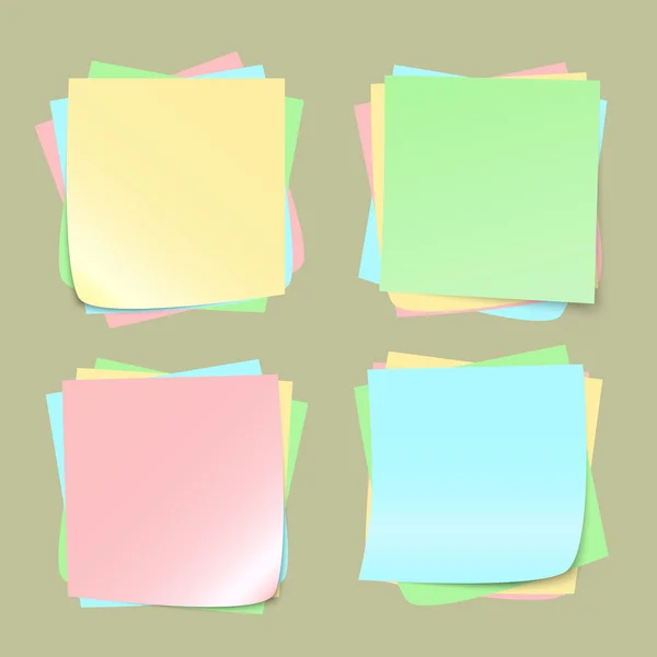 Papeles de notas de color sobre fondo — Archivo Imágenes Vectoriales