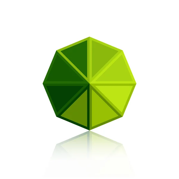 Ícone verde do triângulo octógono — Vetor de Stock