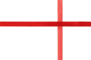 Beyaz arka plan üzerinde izole kırmızı parlak şerit