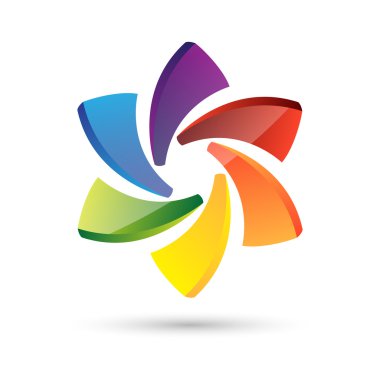Logo soyut daire çok renkli