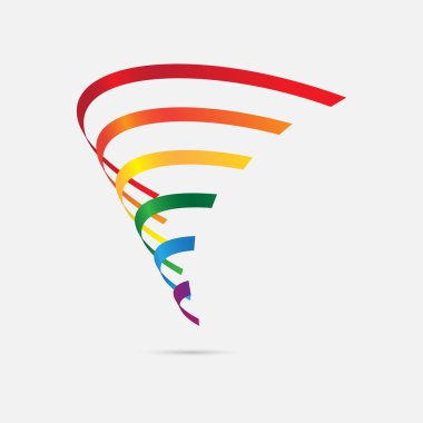 Teknoloji logo simge üç boyut tasarım yarım daire