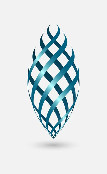 Logo forma abstracta onda color azul — Archivo Imágenes Vectoriales