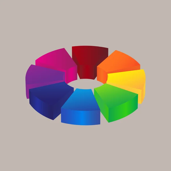 Diseño de logotipo de icono 3d colorido abstracto — Vector de stock