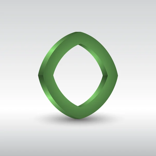 Abstrato quadrado 3d logotipo verde — Vetor de Stock