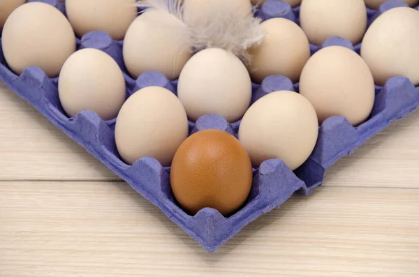 eggs in a carton box close-up
