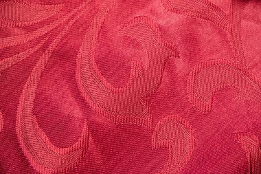 desen kırmızı masa örtüsü. Kapat.