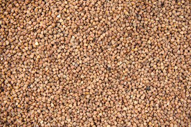 Karabuğday tarlaları yiyecek arka planına serpilmiş. 