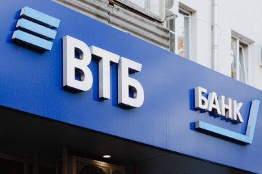 Krasnodar, Krasnodar Krai, Rusya, 5 Kasım 2020: VTB Bank 'ın şubelerinden biri