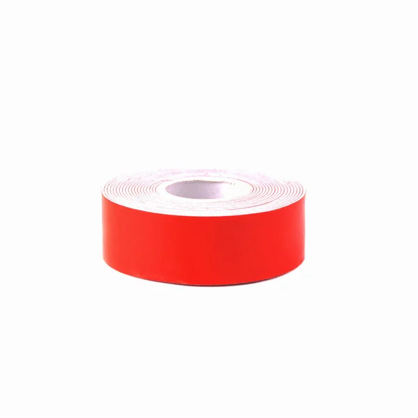 Red Double Sided Adhesive Tape Isolated White Background Close — Stock Photo, Image