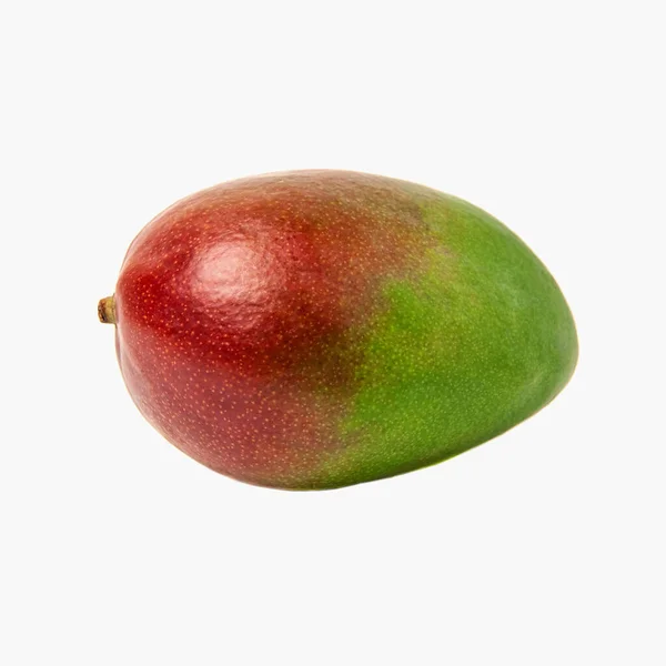 Verde Mango Maduro Rojo Fruta Tropical Aislado Sobre Fondo Blanco — Foto de Stock