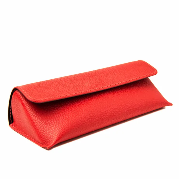 Étui Lunettes Rouges Magnétique Pliant Eco Leather Feel Hard Case — Photo