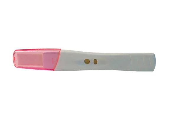 Analogový Těhotenský Test Izolované Bílém Pozadí — Stock fotografie