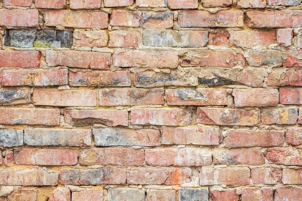 An old brick wall with dirty broken bricks. Background image