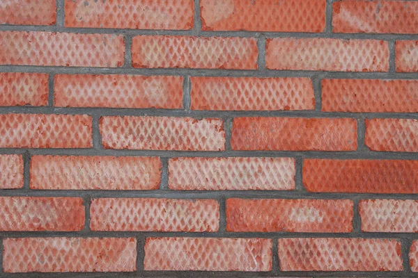 Mur Briques Rouges Briques Construction Ondulée Image Fond — Photo
