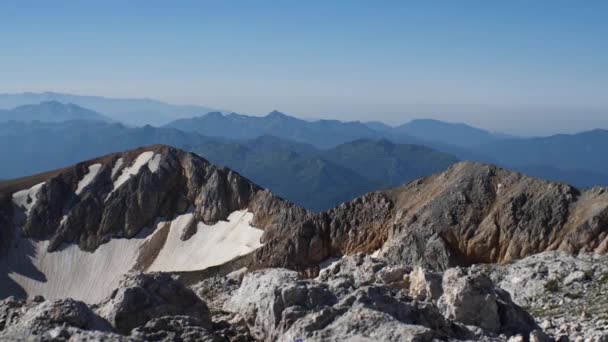 Panorama Des Sommets Des Montagnes Caucase Cadre Arrête Mont Fisht — Video