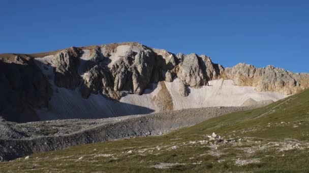 Chaîne Montagnes Avec Vestiges Neige Dans Réserve Nationale — Video