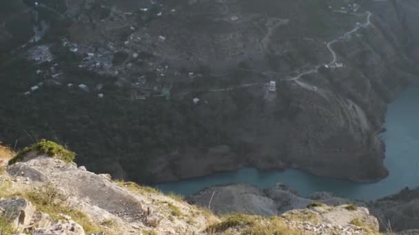Vue Sur Village Route Qui Sont Sur Bord Canyon Avec — Video