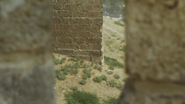 Vista Del Muro Piedra Del Castillo Medieval Naryn Kala Ciudad — Vídeo de stock