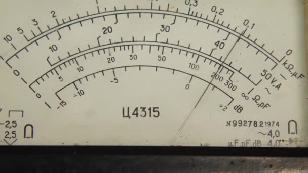 Close Hand Running Dial Soviet C4315 Multimeter Device Designed Measure — Stock Video