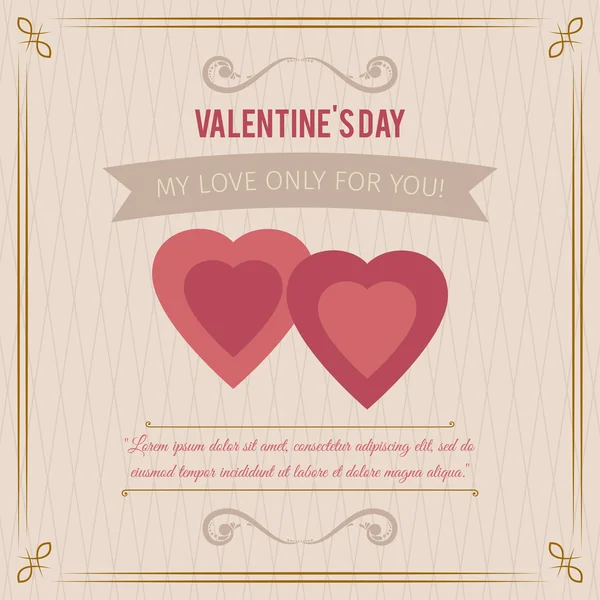 Happy Valentine 's Day abstract background with hearts and words of love — стоковый вектор