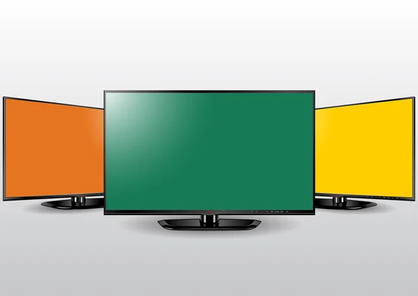 Mock up led tv con fondos coloridos — Vector de stock
