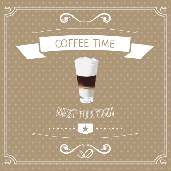 Astratto tempo di caffè di sfondo con tazza di caffè — Vettoriale Stock