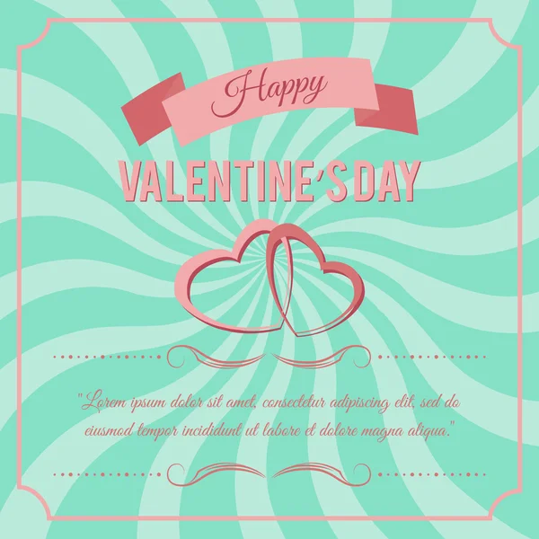 Glücklicher Valentinstag abstrakter Hintergrund mit Herzen und Worten der Liebe — Stockvektor