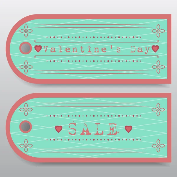 Sale badges for Valentine's Day. Front and back — Stock Vector