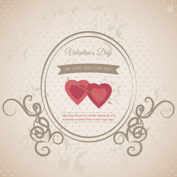 Abstrakter Hintergrund mit handgezeichneten Elementen für den Valentinstag — Stockvektor