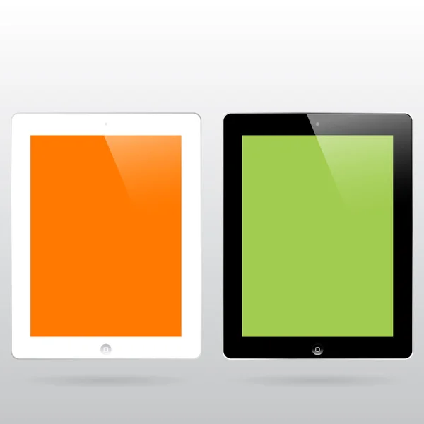 黑色和白色 ipad 模拟 ups 与彩色背景 — 图库矢量图片
