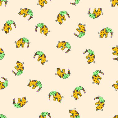 Bebek kırpma maskesi ile seamless modeli. Vektör çizim