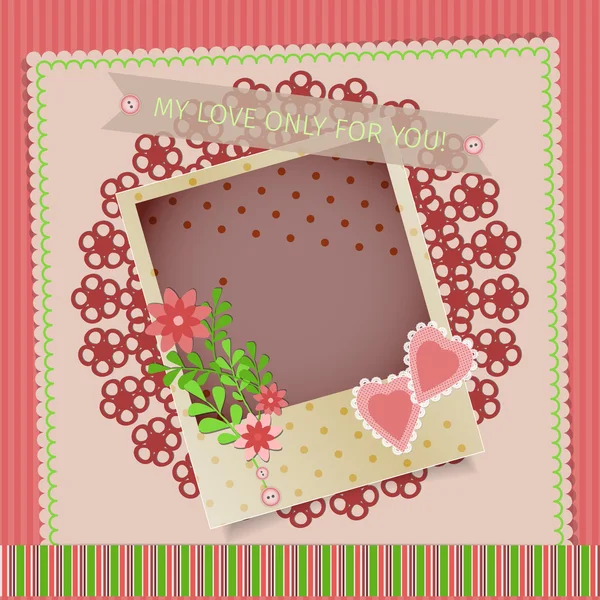 Sfondo astratto in stile scrapbook con fiori ed elementi decorativi Vettoriali Stock Royalty Free