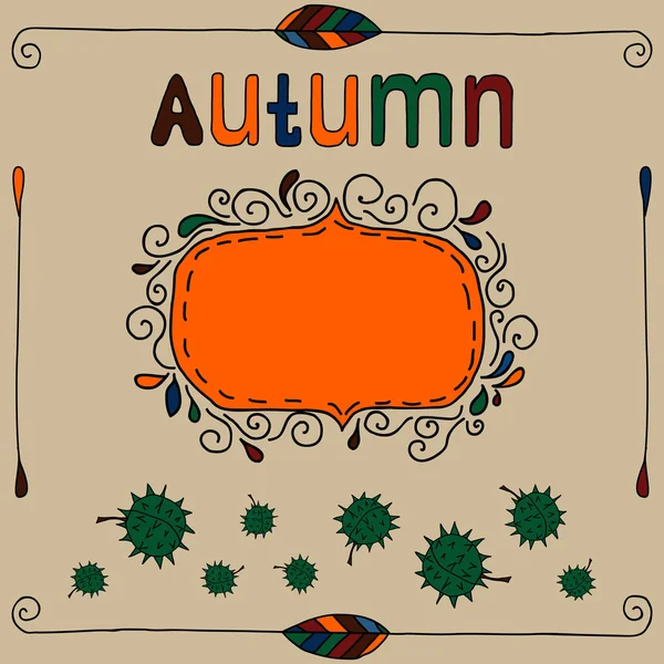 Handgezeichneter Herbst Hintergrund. Vektor — Stockvektor