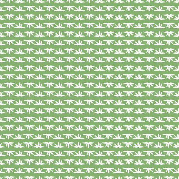 Seamless Texture with White Thyme Leaves on Green Background. - Stok Vektor