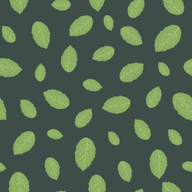 Taze Yeşil Nane Yapraklı Kusursuz Desen. Paketleme, Damgalama, Reklam, Duvar Kağıdı, Kumaş, Drapery, Mutfak, Havlular, Masa Koşucuları, Sabit 
