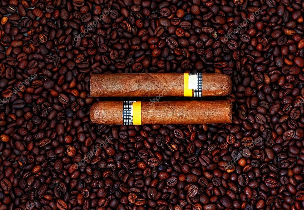 Cuban Cigars And Coffee Beans Stock Photo Cuban Cigars And Coffee Beans Stock Photo