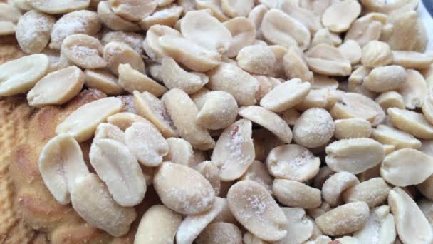 Arašídovou kon sušenka makro — Stock video