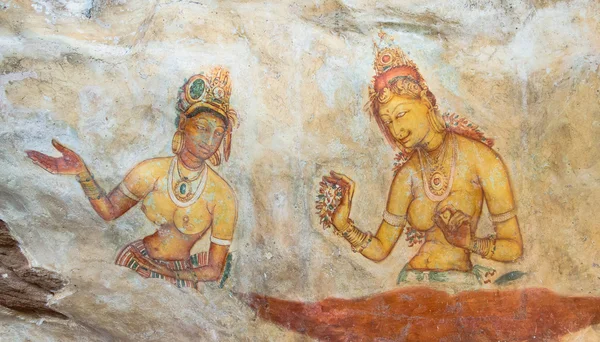 Sigiriya Frescoes, Sigiriya Sri Lanka — Stock Photo, Image