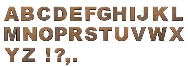 Alphabet letters, wood, 3d, wooden — Stock Photo, Image