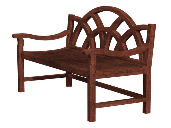 Houten bench geïsoleerd — Stockfoto