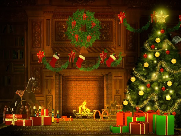 Retro tarzı resimde Noel arifesi