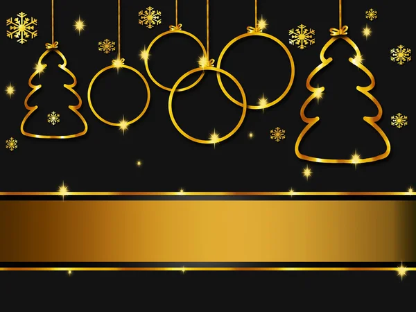 Kartkę z życzeniami Christmas, elegancki, czarny i złoty — Zdjęcie stockowe