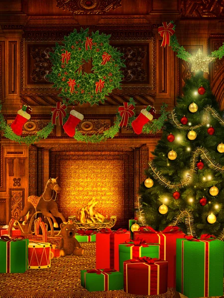 Christmas background in vintage style — Stock Photo, Image